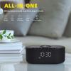 Sound Machine Alarm Clock for Bedrooms: Bluetooth 10W Stereo Sound Speaker with Wireless Charging - White Noise Machine for Sleeping with 21 Soothing Sounds - Black view 2