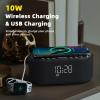 Sound Machine Alarm Clock for Bedrooms: Bluetooth 10W Stereo Sound Speaker with Wireless Charging - White Noise Machine for Sleeping with 21 Soothing Sounds - Black view 4