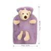 1000ml Hot Water Bag with Cover,Cute Cartoon Plush Hot Water Bottle, Winter Hand Warmer for Home (Purple) view 3