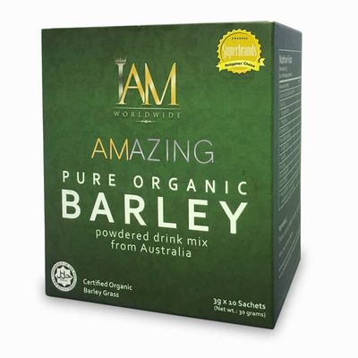 Amazing Worldwide Pure Organic Barley Powdered Drink Mix from Australia(1box, 10 Sachets)