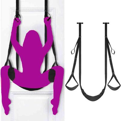 Sex Swing Ceiling Adult Sex Slingshot Swing for Adults Couples Over The Door Heavy Duty Hold 300 Pounds Frequent Flyer Door Swing Adult Pure Romance BDSM Sex Funiture Bedroom Toys for Women Sweater