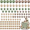115PCS Ball Cake Topper Sticks Mini Balloons for Cake Decorating Supplies Foam Balls Cake decorations for Baby Shower Cake Birthday Cake Toppers Decorations (Green, KhakiBeige) view 1