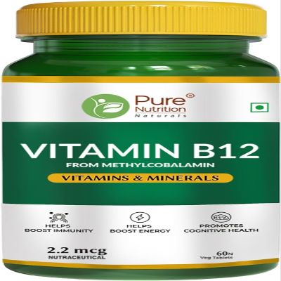 Vitamin B12 (2.2mcg) Tablets | Active Form of Methylcobalamin B-12 Supplement for Men & Women | Helps Boost Immunity & Energy | Promotes Brain & Nerve Health - 60 Veg Tabs