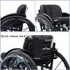 Folding Lightweight Wheelchair Anti-tippers, and Quick Release Wheels -with Anti-Tipper, All Terrain Wheelchair for Adults, Disabled, Elderly(Black,Seat Width 40cm/15.74in) view 4
