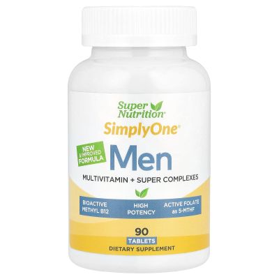 SuperNutrition SimplyOne, Mens Multivitamin + Super Complexes with Vitamin C + Super Adaptogen Complex, 90 Tablets