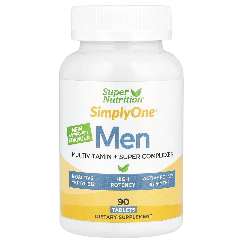 SuperNutrition SimplyOne, Mens Multivitamin + Super Complexes with Vitamin C + Super Adaptogen Complex, 90 Tablets