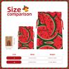 Red Watermelon Christmas Gift Bag - Holiday Drawstring Party Favor Burlap Bags - Ideal for Present Carry-on, and Storage view 4