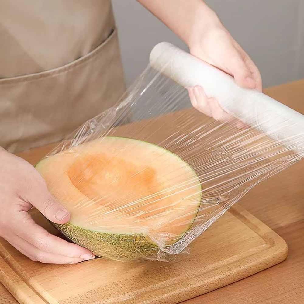 Kitchen Plastic Wrap, Fresh Keeping Bag Cling Wrap Plastic Food Wrap with Slide Cutter Plastic Wrap Stretch Plastic Wrap Bowl Covers, Cling Film (Clear,12X12 inch 1200 Pieces)