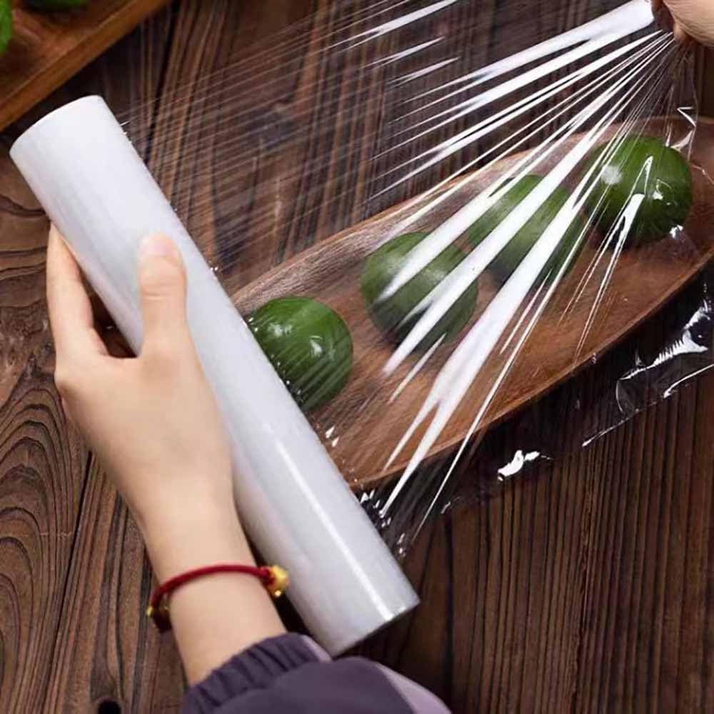 Kitchen Plastic Wrap, Fresh Keeping Bag Cling Wrap Plastic Food Wrap with Slide Cutter Plastic Wrap Stretch Plastic Wrap Bowl Covers, Cling Film (Clear,12X12 inch 600 Pieces)