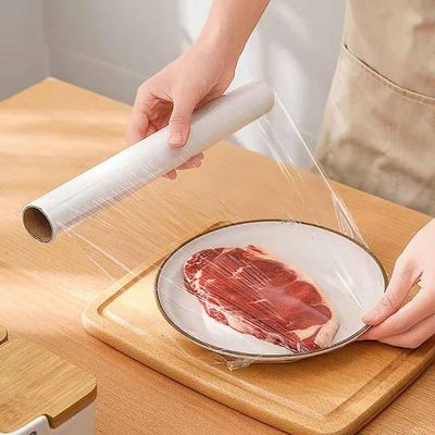 Kitchen Plastic Wrap, Fresh Keeping Bag Cling Wrap Plastic Food Wrap with Slide Cutter Plastic Wrap Stretch Plastic Wrap Bowl Covers, Cling Film (Clear,12X12 inch 200 Pieces)