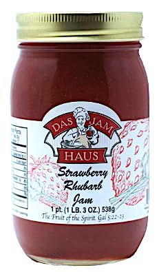Southern Jams Berry Variety Jams, Homestyle 1 Pint Jar 1 lb 3 oz (538g) ALL Natural~No Artifical Flavors or Colors Hand Made (Choose Flavors) (Strawberry Rhubarb Jam Homestyle)
