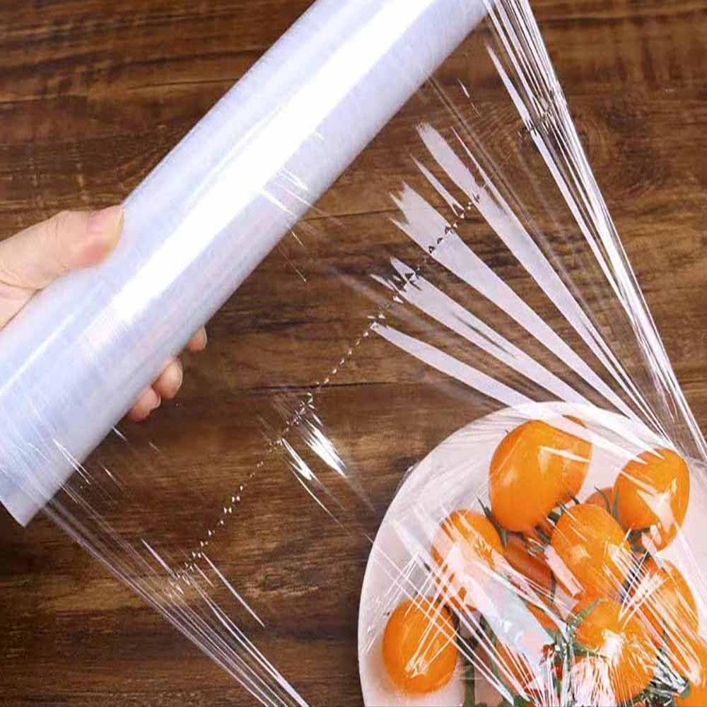 Kitchen Plastic Wrap, Fresh Keeping Bag Cling Wrap Plastic Food Wrap with Slide Cutter Plastic Wrap Stretch Plastic Wrap Bowl Covers, Cling Film (Clear,12X12 inch 800 Pieces)
