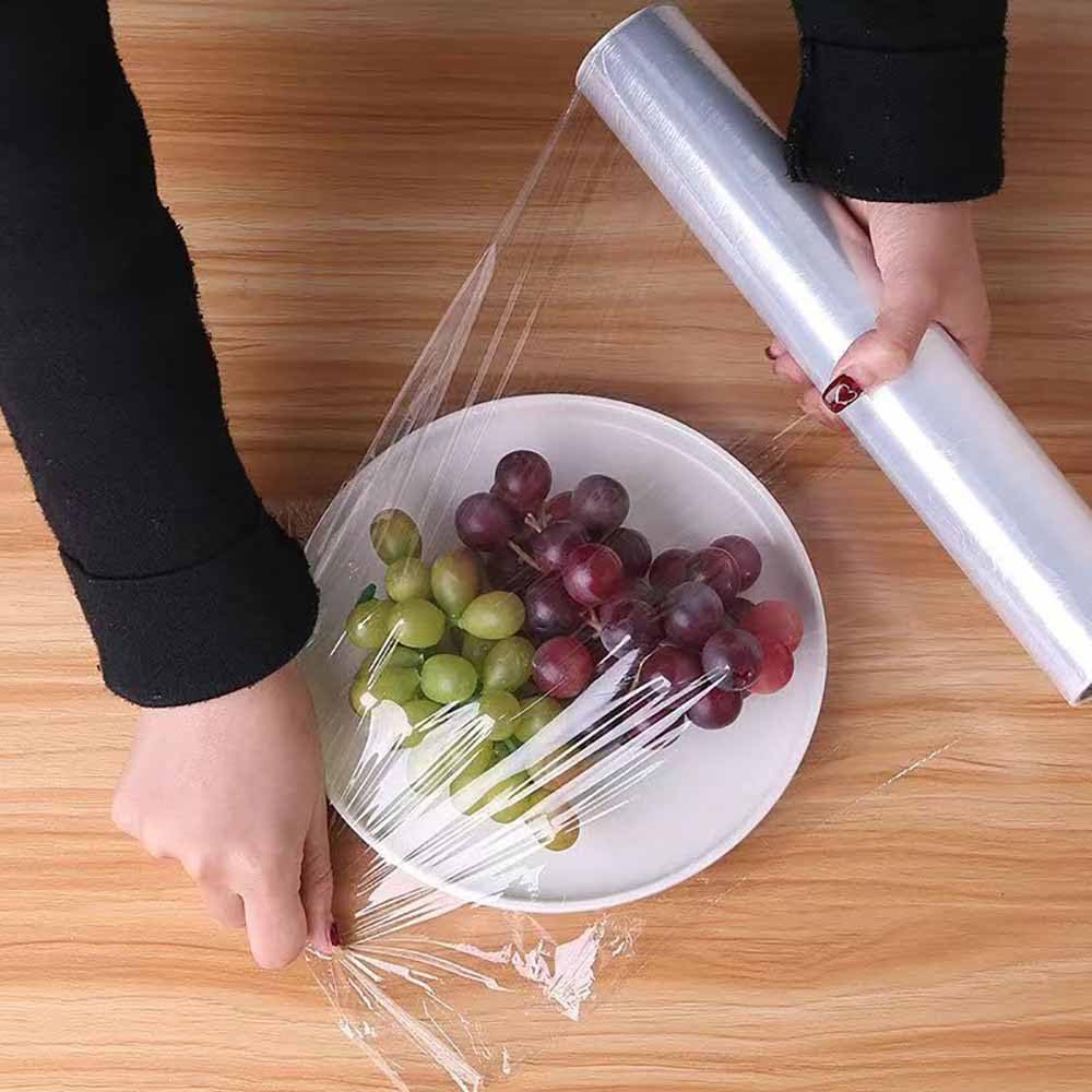 Kitchen Plastic Wrap, Fresh Keeping Bag Cling Wrap Plastic Food Wrap with Slide Cutter Plastic Wrap Stretch Plastic Wrap Bowl Covers, Cling Film (Clear,12X12 inch 1000 Pieces)