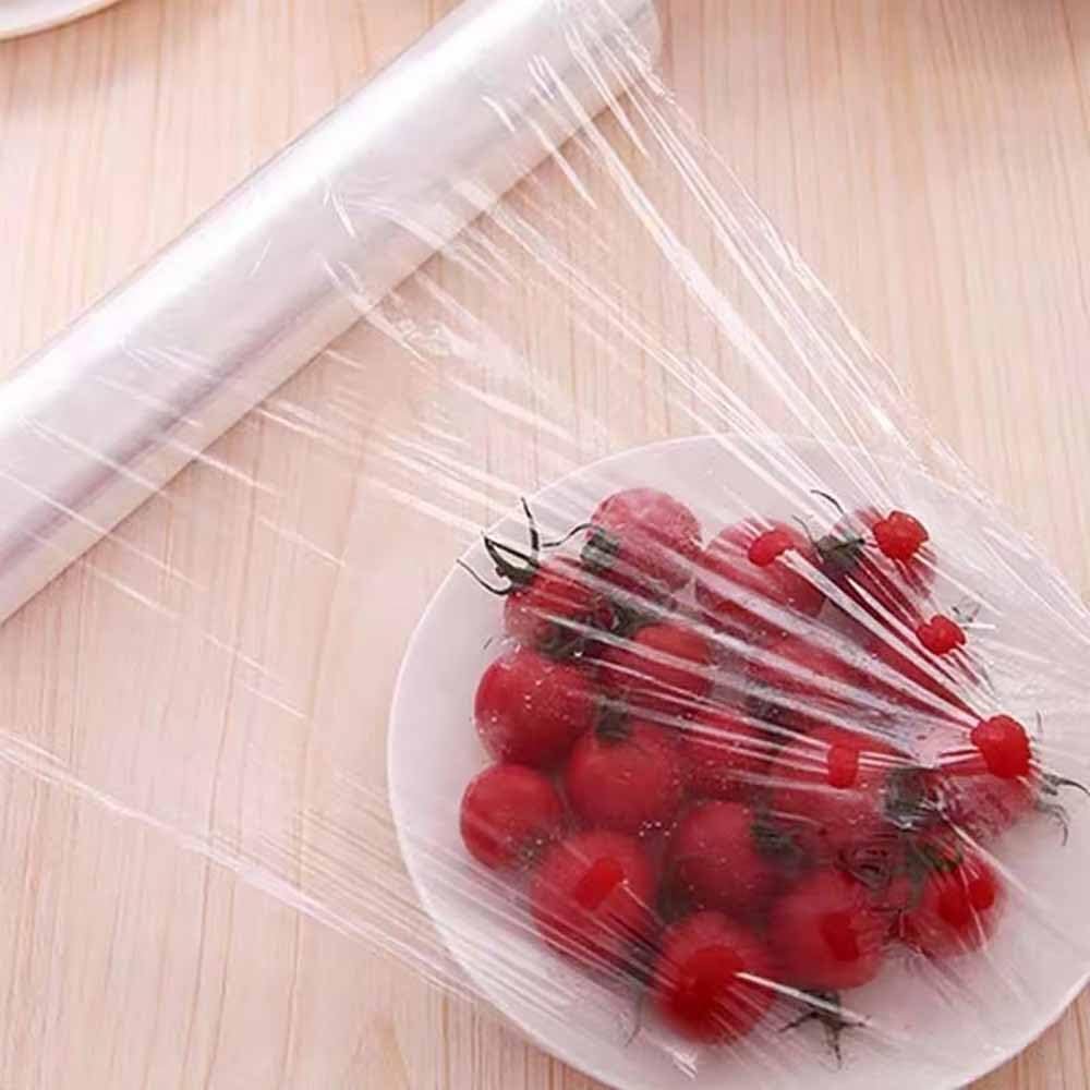 Kitchen Plastic Wrap, Fresh Keeping Bag Cling Wrap Plastic Food Wrap with Slide Cutter Plastic Wrap Stretch Plastic Wrap Bowl Covers, Cling Film (Clear,12X12 inch 1200 Pieces)