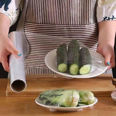 Kitchen Plastic Wrap, Fresh Keeping Bag Cling Wrap Plastic Food Wrap with Slide Cutter Plastic Wrap Stretch Plastic Wrap Bowl Covers, Cling Film (Clear,12X12 inch 400 Pieces)