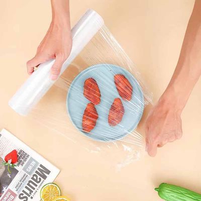 Kitchen Plastic Wrap, Fresh Keeping Bag Cling Wrap Plastic Food Wrap with Slide Cutter Plastic Wrap Stretch Plastic Wrap Bowl Covers, Cling Film (Clear,12X12 inch 1200 Pieces)