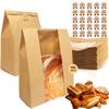 100 Pack Lmoszuak thicker Large Paper Bread Loaf Bags, for Homemade Bread (13.7x8.26x3.54in). with Window Bread bags & 125pcs Sealing Stickers,Suitable for Packaging and Storage of Baked Goods view 1