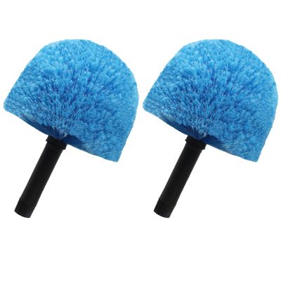 2 Pack Blue Twist-On Cobweb Duster Head Brush - Efficient Indoor & Outdoor Spider Web Cleaning Solution - Fits Standard Acme Threaded Poles - Durable & Versatile Spider Web Corner Cleaner Head Only