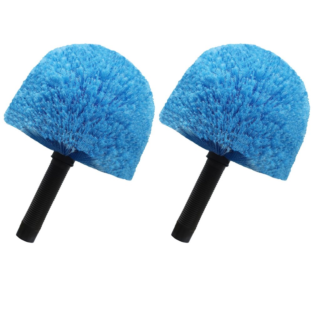 2 Pack Blue Twist-On Cobweb Duster Head Brush - Efficient Indoor & Outdoor Spider Web Cleaning Solution - Fits Standard Acme Threaded Poles - Durable & Versatile Spider Web Corner Cleaner Head Only