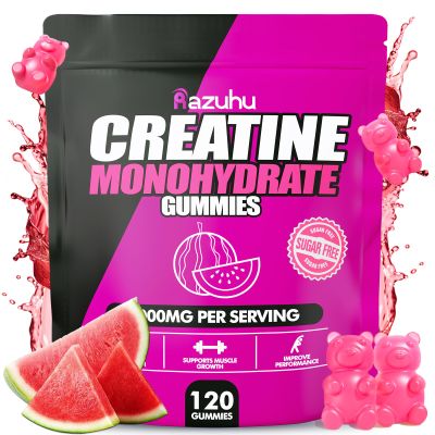 Flavored creatine monohydrate gummies sugar free,Pre workout supplements creatine gummies for men&women,Gym supplements,Supports muscle growth,Recovery,Strength,Energy Boost120 count-watermelon