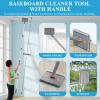 HLWDFLZ Microfiber Duster Kit 25pcs with 30 to 100 Inches Extension Pole and Baseboard Cleaner Tool, Washable and Bendable Feather Duster for Cleaning Ceiling Fans, High Ceilings, Cobwebs, Blinds,Grey view 2