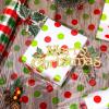 JarThenaAMCS Christmas Cellophane Wrap Roll 16" x 100 Ft Red Green Xmas Polka Dot Cellophane Paper Clear Cello Wrapping Paper for DIY Crafts Gift Basket Wrap New Year Party Favor view 4