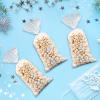 160 Pcs Snowflake Cellophane Candy Bags - Winter-Themed Snow Treat Bags with Twist Ties, Goodie Snack Gift for Christmas Party Favors, Holiday Gift Wrapping, and Xmas Supplies (White, One Size) view 4