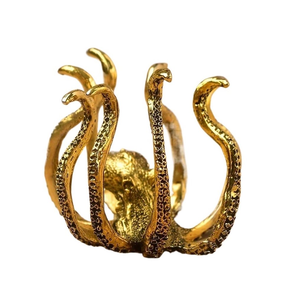 Octopus Shaped Crystal Ball Base, Crystal Ball Display Stand, for Home and Office Decoration Halloween Decoration Crystal Ball(Golden)