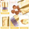 100 Pack Smell Proof Bags, Resealable Gold Mylar Bags with Matte Window, Foil Pouch Stand Up Sealable Bags for Packaging, 6.29 9.44 Inch view 2