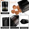 100 Pack Smell Proof Bags, Resealable Black Mylar Bags with Matte Window, Foil Pouch Stand Up Sealable Bags for Packaging, 3.93  5.9 Inch view 2