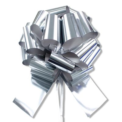 1Pcs 14 Inch Giant Large Pull Bow Big Bow,Great Gift Bows for appliances,Bikes,Table Decorations and Party Events (Silver)