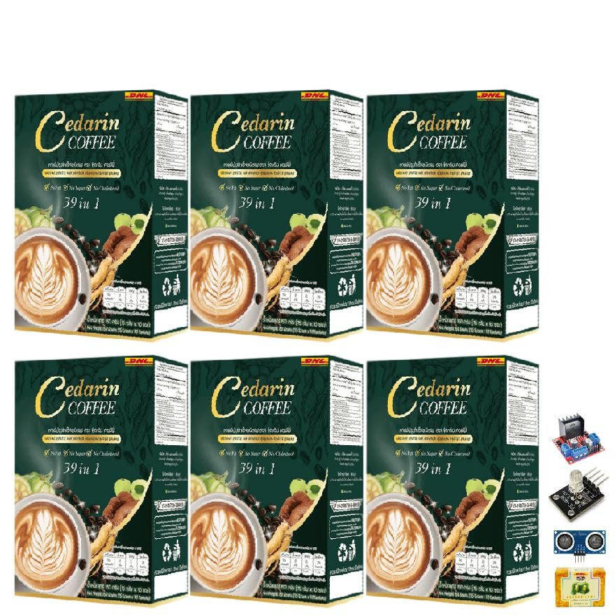 10 Sachets/Box Roasted Arabica Mush Mellow CedarinCoffee 39in1 Premium Rich Aroma Instant Coffee Powder Set 6 A034 By Thaigiftshop [Get Free Tomato Facial Mask]