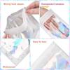 120PCS Smell Proof Mylar Bags,7.8"x11.8" Resealable Bag for Small Business,Holographic Packaging Bags with Clear Window,Foil Pouch Sample Snack Candy Jewelry Bag for Party Favors(White) view 3
