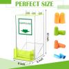 Vercraft 6'' x 13'' x 8'' Ear Plug Dispenser with Cover and Front Pocket Small Clear Acrylic Holder for Table Wall Mount Earplug Protection Industrial Factory Office School Nursery, Green, 1 Pcs view 2