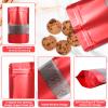 100 Pack Smell Proof Bags, Resealable Red Mylar Bags with Matte Window, Foil Pouch Stand Up Sealable Bags for Packaging, 6.29 9.44 Inch view 2