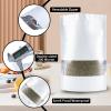 100 Pack Smell Proof Bags, Resealable White Mylar Bags with Matte Window, Foil Pouch Stand Up Sealable Bags for Packaging, 6.29  9.44 Inch view 3