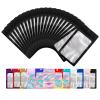 100 Pack Mylar Bags with Clear Window,Food Storage Smell Proof Bags,Scratch Resistant Hand Packaging,Resealable Bags for Small Bussiness Cookies Candy Sample (Black, 2.94 * 5.31 inch) view 1