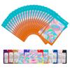 100 Pack Bags with Clear Window,Scratch Resistant Hand Holographic Packaging Pouch,Resealable Bag for Small Bussiness Cookies Jewelry Candy Sample (Green Orange, 5.51 * 7.88 inch) view 1