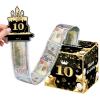 10th Birthday Money Box for Boys Girls, 10 Years Old Birthday Decorations, Fun Pull-Out Cash Gift Box for Parties, Ideal for 10th Birthday Surprises with 35PCS Bags view 1