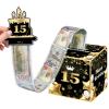 15th Birthday Money Box for Boys Girls, 15 Years Old Birthday Decorations, Fun Pull-Out Cash Gift Box for Parties, Ideal for 15th Birthday Surprises with 35PCS Bags view 1