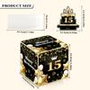 15th Birthday Money Box for Boys Girls, 15 Years Old Birthday Decorations, Fun Pull-Out Cash Gift Box for Parties, Ideal for 15th Birthday Surprises with 35PCS Bags view 2