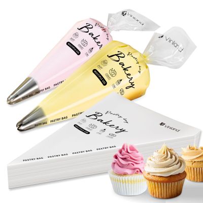 100 Pcs Disposable Piping bags, Anti Burst Pastry Bag - Thickened Pastry Bags, Tipless Piping bags For Royal Icing, Ideal for Cakes And Cookies Decoration (12 Inch)