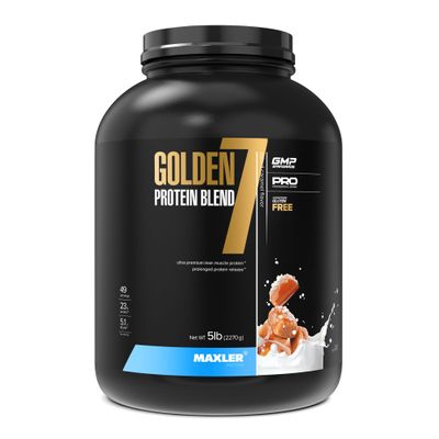 Maxler Golden 7 Protein Blend - Protein Powder for Muscle Gain & Recovery - Salted Caramel Protein Powder 5 lb