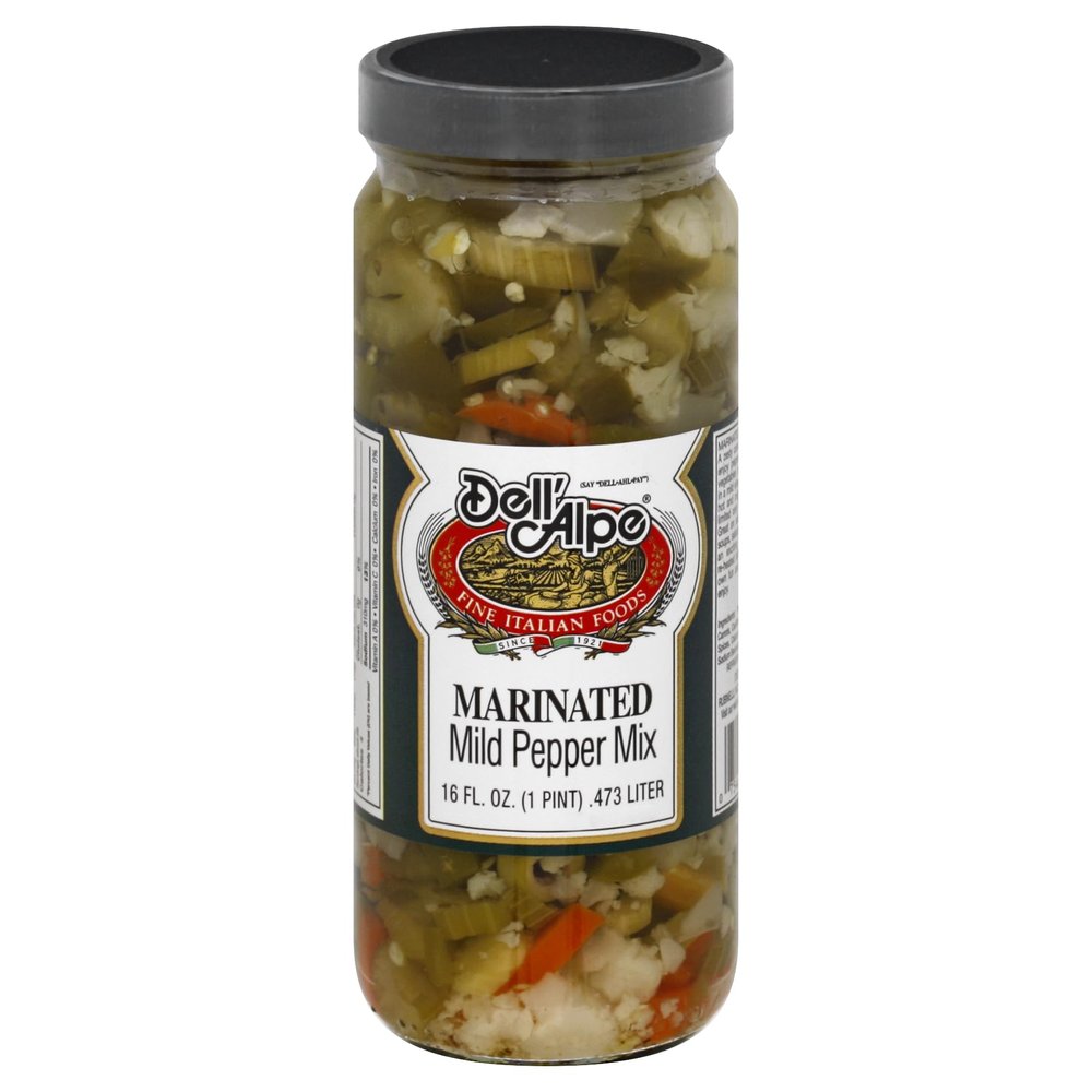 D.ell Alpe Marinated Mild Pepper Mix 16 oz (Pack of 12)