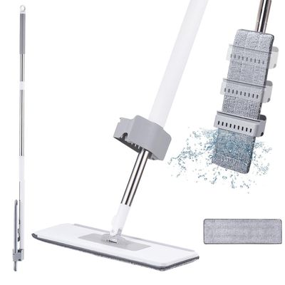 Microfiber Mop for Floor , Self Wringing Microfiber Mop 360 Hands Flat Floor Mop and 2 Mop Pads Wet Dry and Dust Mops for Bathroom Kitchen