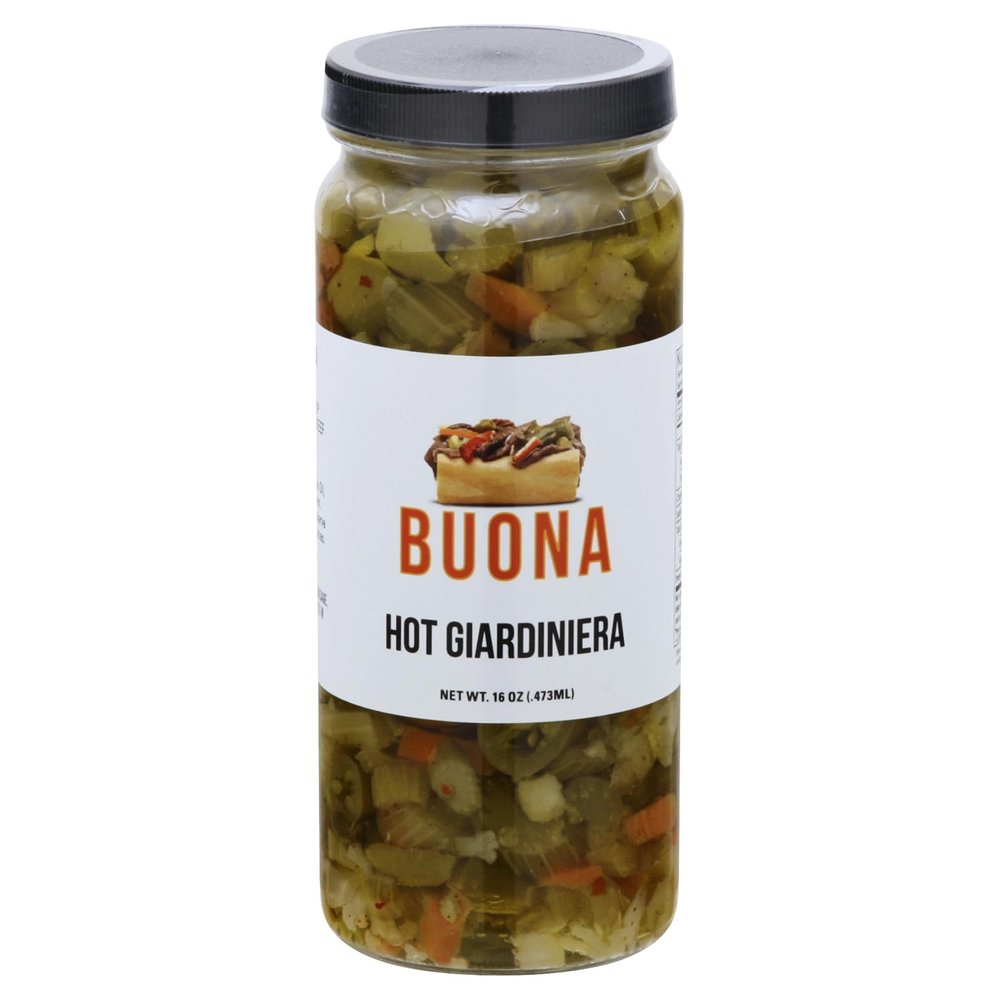 B.uona Beef Hot Giardiniera 16 oz (Pack of 12)