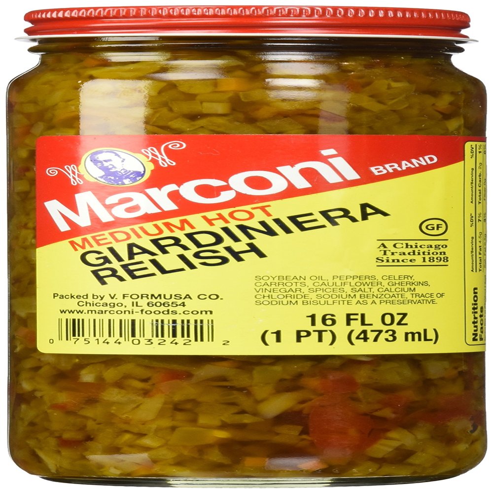 M.arconi Medium Giardiniera Relish 16 oz (Pack of 12)