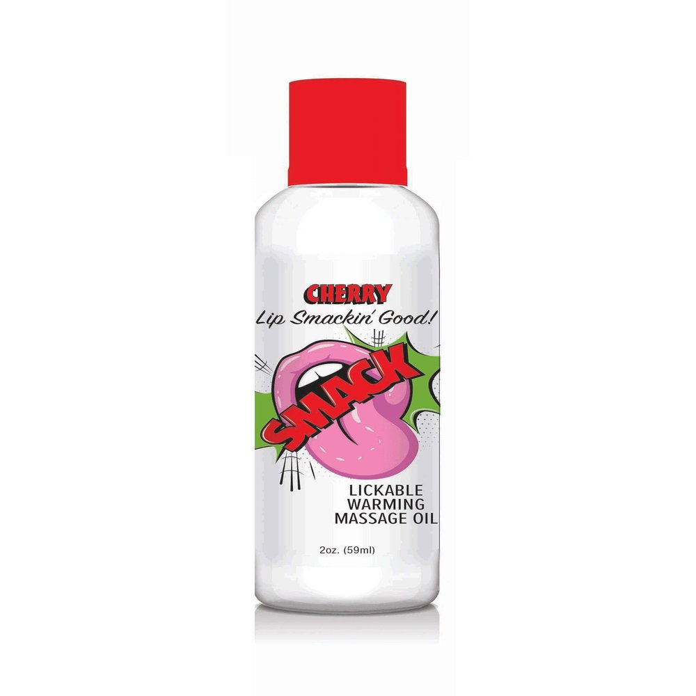 NineLife Basics Smack Warming and Lickable Massage Oil - Cherry 2 Oz