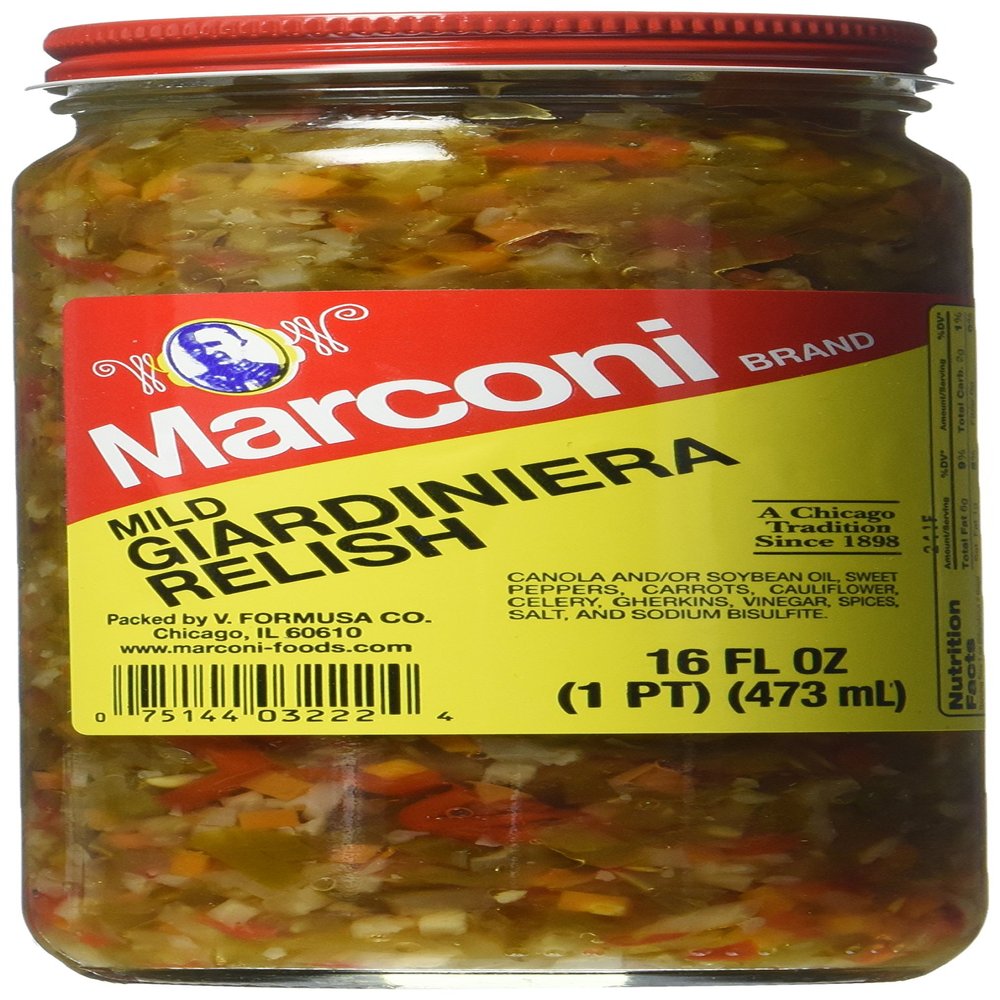 M.arconi Mild Giardiniera Relish 16 oz (Pack of 12)