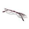 Melrose Photochromic Rhinestone Reading Glasses Half Moon Oval Reading Glasses Comfortable Red Frame (RED, 0, x) view 3